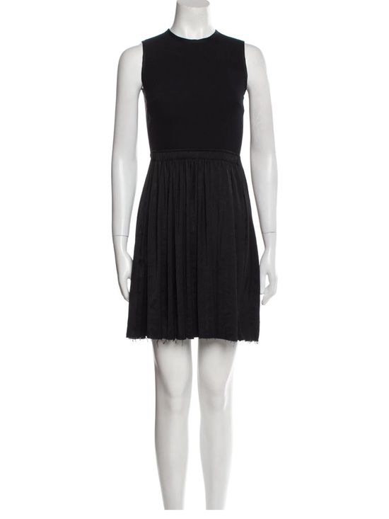 A.L.C. Dresses & Skirts - A.L.C. Crew Neck Silk Navy Black Sleeveless Pleated Mini Dress sz 2